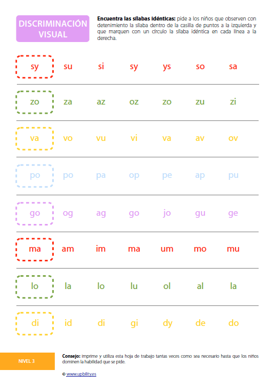 Desarrollo de la discriminación visual - Upbility ES