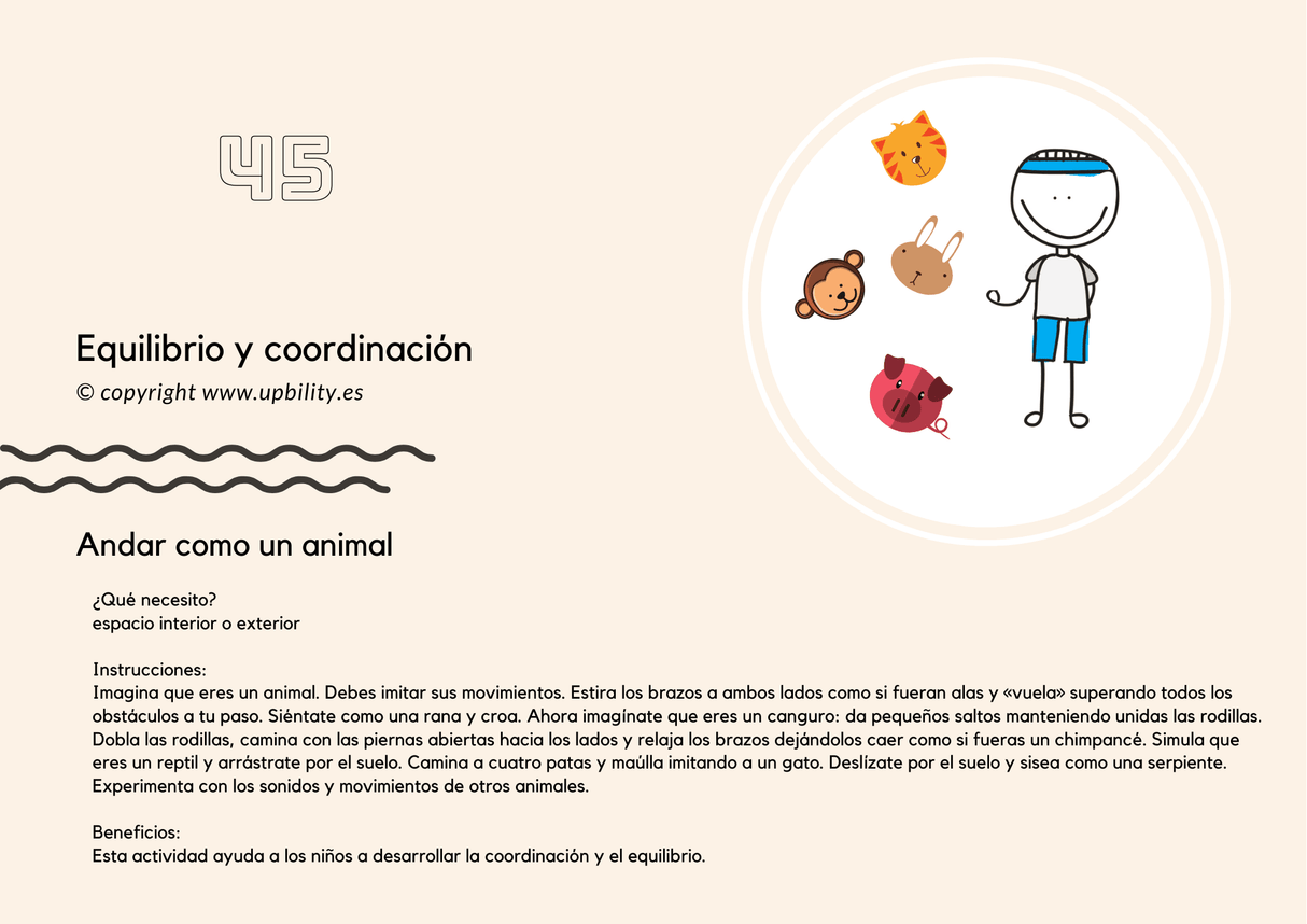 TARJETAS DE BOLSILLO | Equilibrio y coordinación - Upbility ES