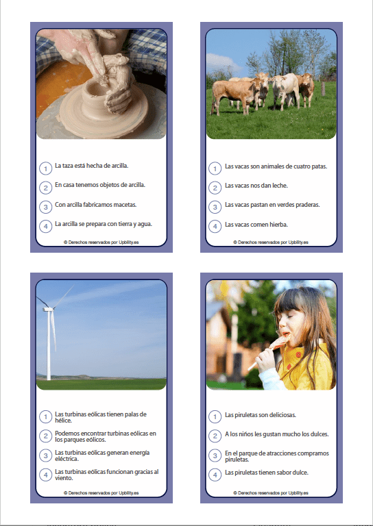 TARJETAS ILUSTRADAS | Afirmaciones - Interrogaciones - Upbility ES