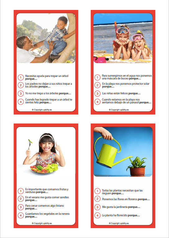 TARJETAS ILUSTRADAS | Pensamiento causa-efecto - Upbility ES