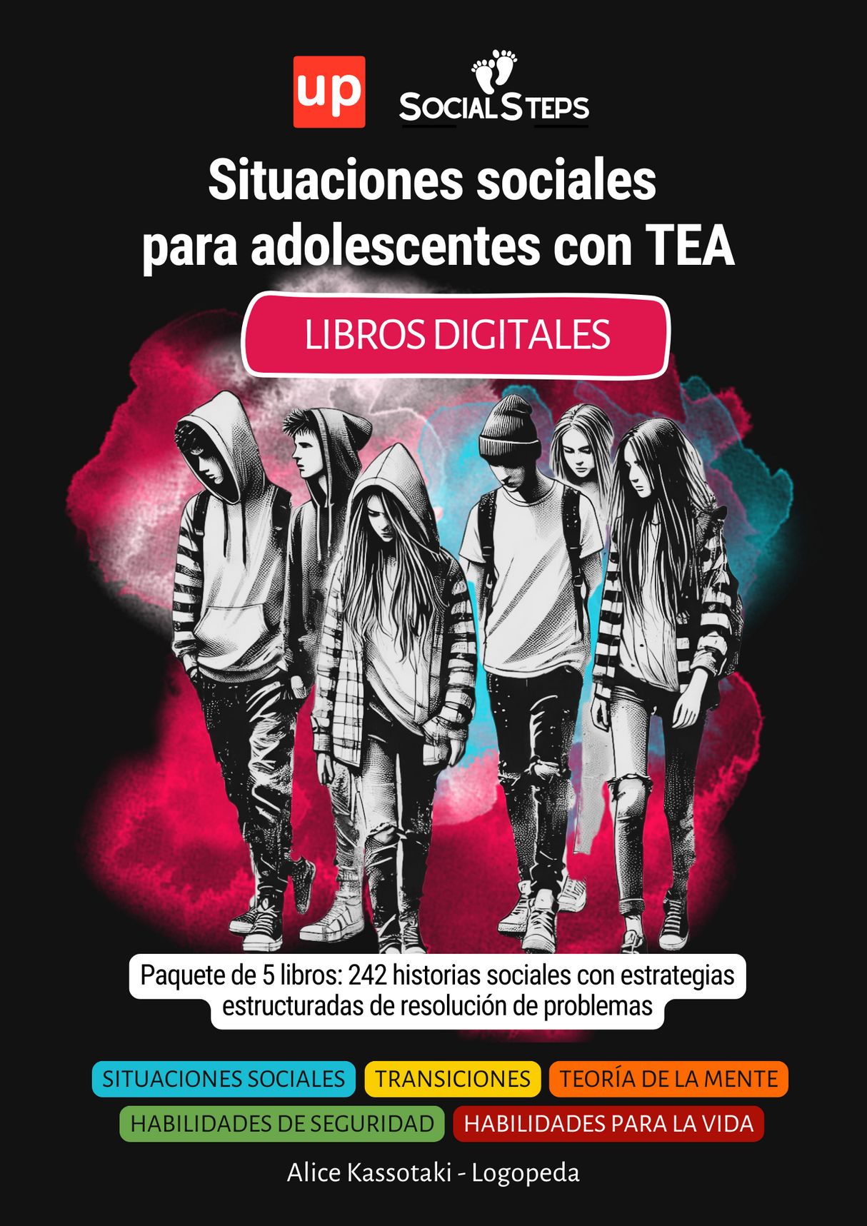 Situaciones sociales  para adolescentes con TEA | SERIE DE 5 LIBROS DIGITALES