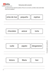 Producción lingüística escrita: estructura de la oración