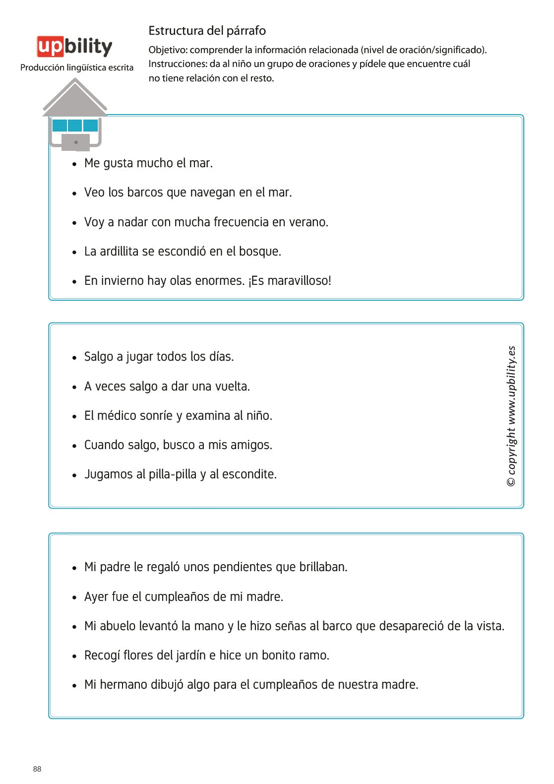 Producción lingüística escrita: estructura del párrafo