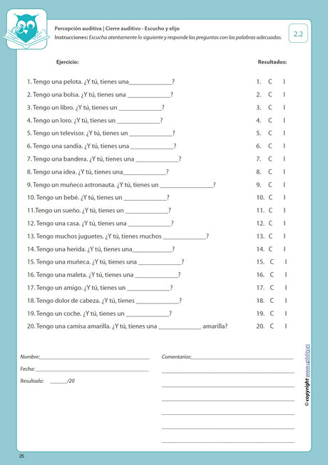 Desarrollo de la percepción auditiva | EL CIERRE AUDITIVO