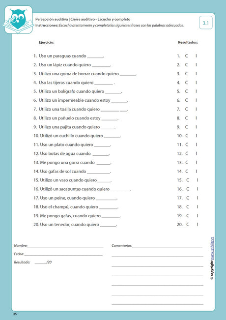 Desarrollo de la percepción auditiva | EL CIERRE AUDITIVO