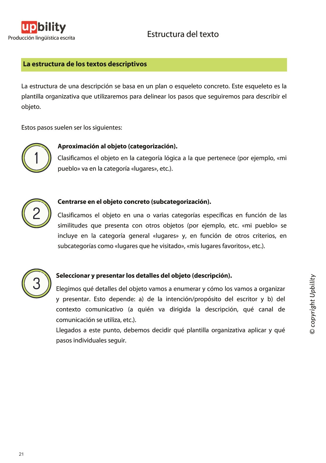 Producción lingüística escrita: estructura del texto, Parte A