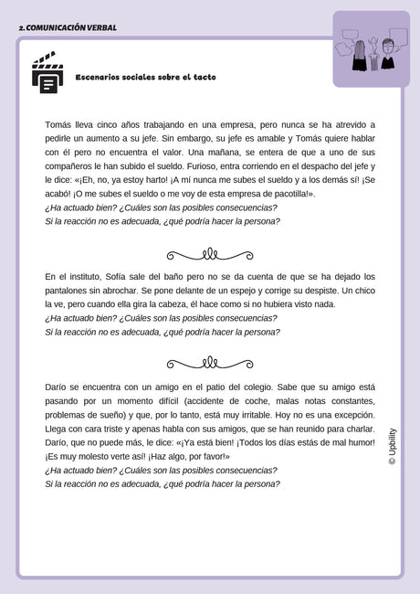Ejercitación de las competencias sociales para adolescentes y adultos con autismo