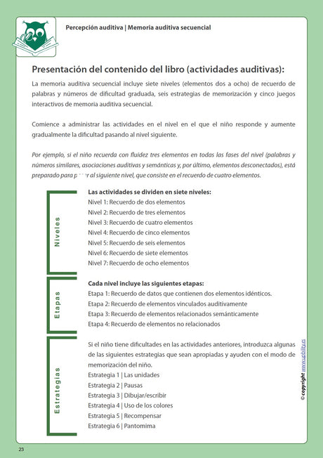 Desarrollo de la percepción auditiva | LA MEMORIA AUDITIVA SECUENCIAL