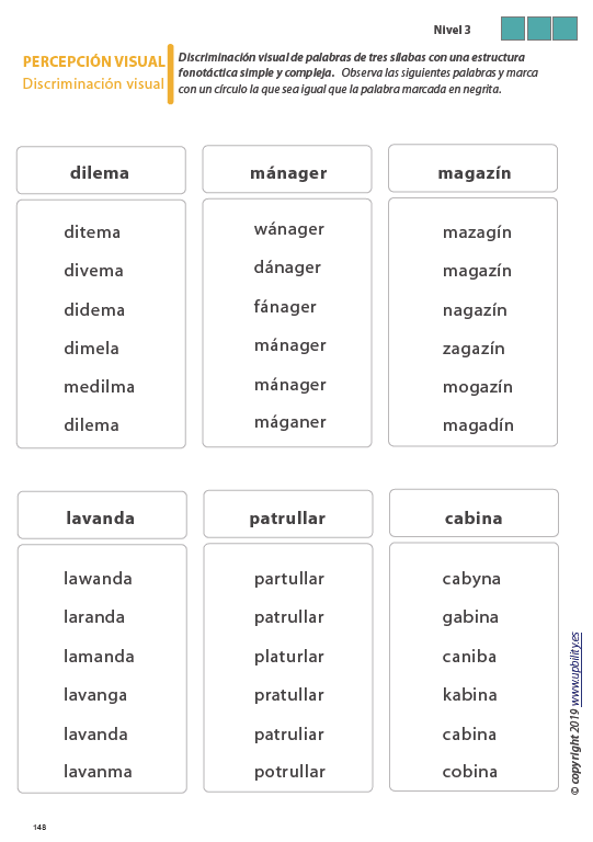 Habilidades de percepción visual para niños con dislexia | SERIE DE 7 LIBROS IMPRESOS