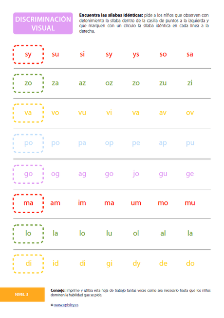 Desarrollo de la discriminación visual - Upbility ES