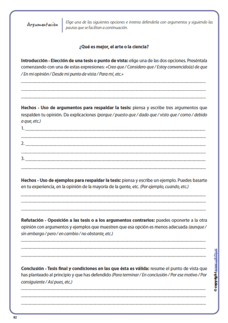 Desarrollo del discurso oral y escrito a través de la argumentación - Upbility ES