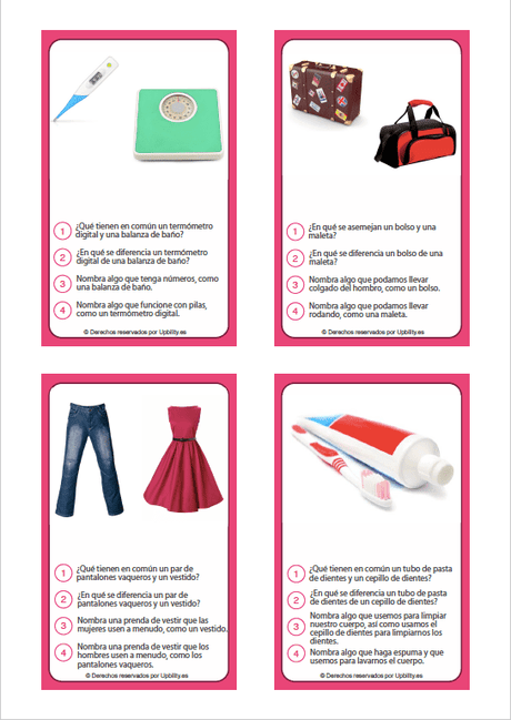 TARJETAS ILUSTRADAS | Compara y contrasta - Upbility ES