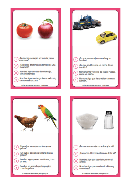 TARJETAS ILUSTRADAS | Compara y contrasta - Upbility ES