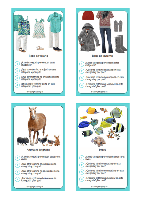 TARJETAS ILUSTRADAS | JUEGO DE CATEGORIZACIÓN para el desarrollo del pensamiento crítico - Upbility ES